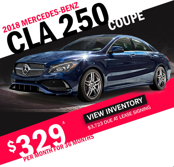 2018 Mercedes-Benz CLA 250 Coupe for $329 per month for 36 months