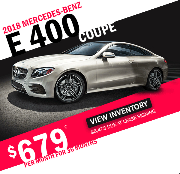 2018 Mercedes-Benz E 400 Coupe for $679 per month for 36 months