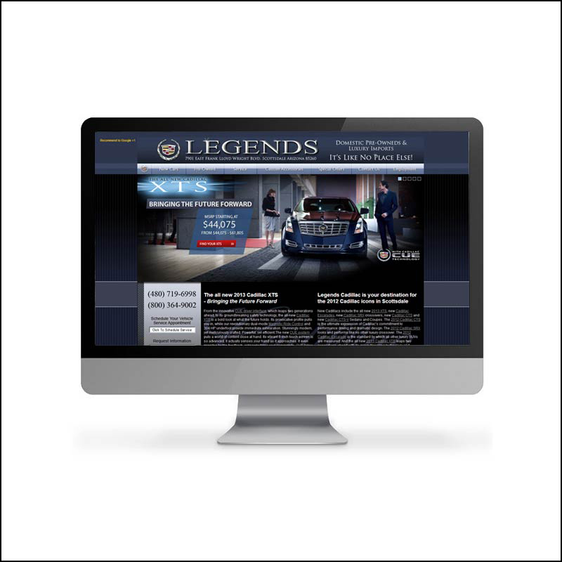 Legends Cadillac website design